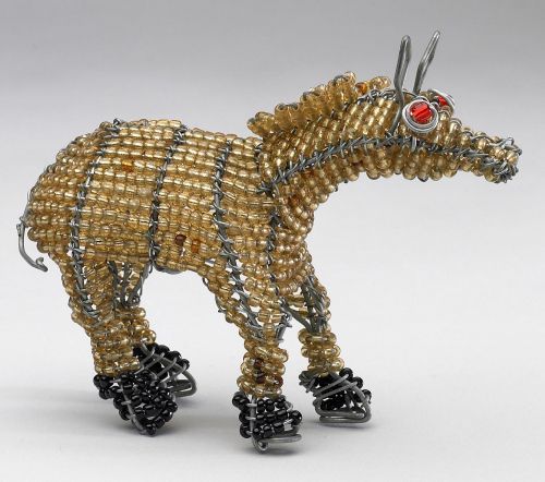 Mini Beaded Wire Horse