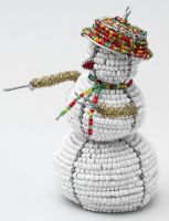 Med Beaded Wire Snowman