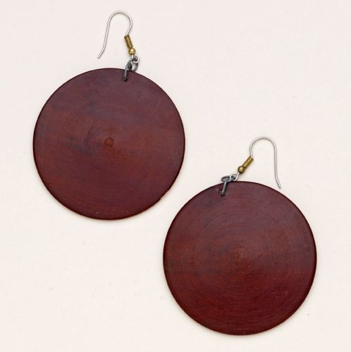 Wood Disk Earrings