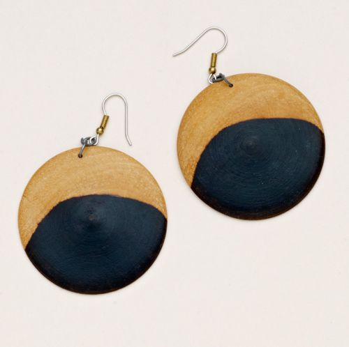 Wood Disk Earrings