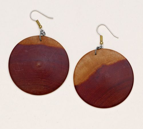 Wood Disk Earrings